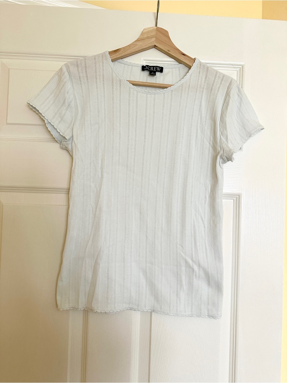 J. Crew Pointelle T-Shirt Medium Ocean Air